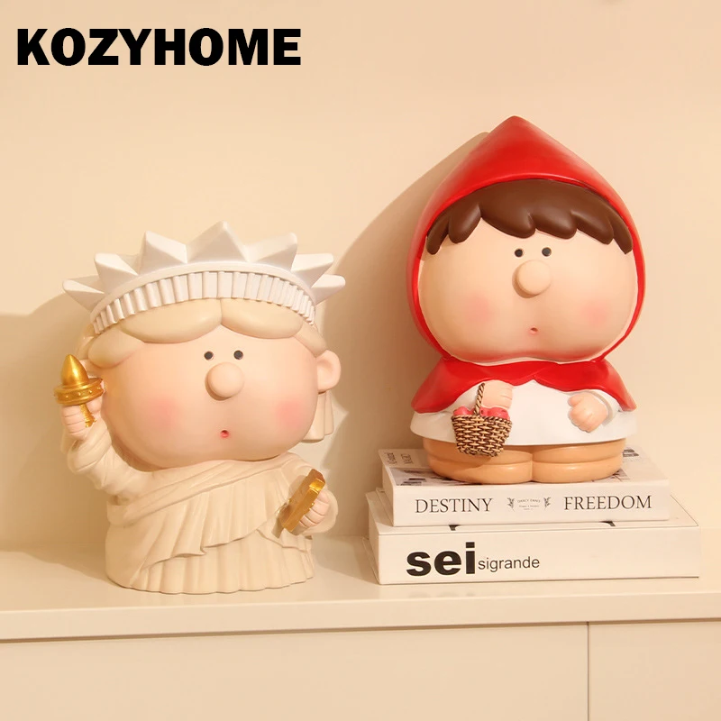 

KOZYHOME Cartoon Artists Piggy Bank Figures Dali Frida Van Gogh Money Box Tabletop Trendy Art Toys Gifts