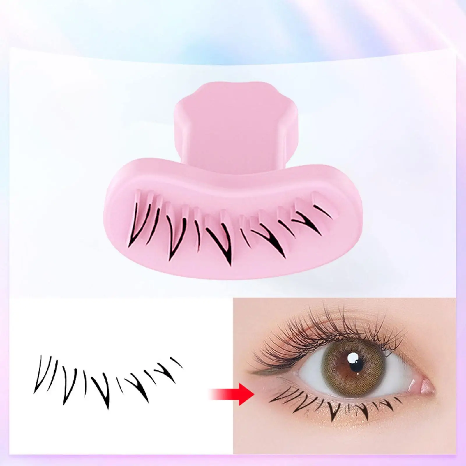 Herramienta de sellos de pestañas inferiores, delineador de ojos de silicona negro, plantilla de práctica para maquillaje profesional