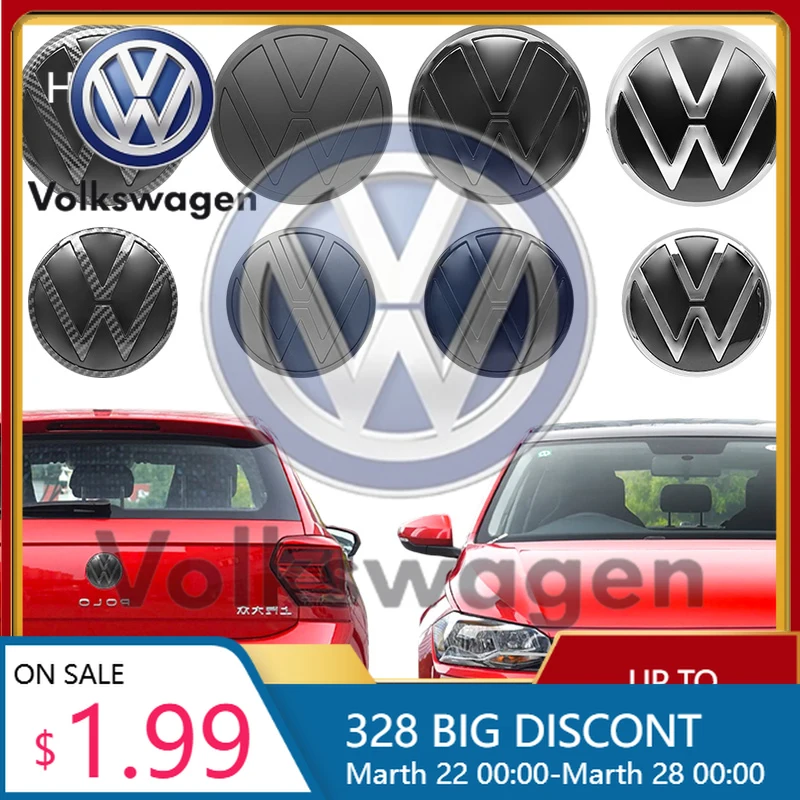 

Styling Mouldings For VOLKSWAGEN VW 2Pcs ABS 139mm 110mm VW Polo Car Front Logo Grille Badge Trunk Badge For Volkswagen Polo 6 2