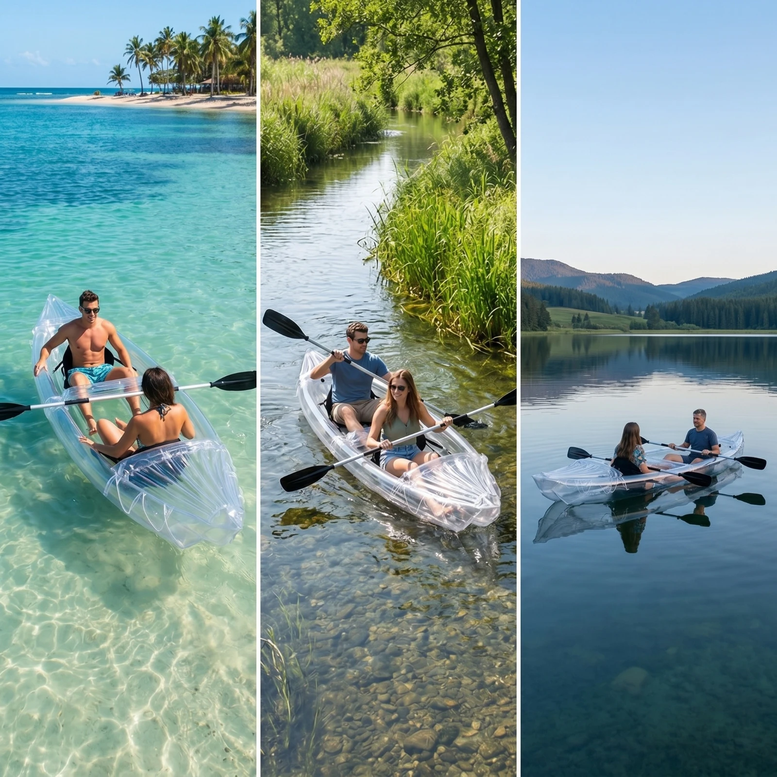 Kayak with Seats 2-Person Inflatable Kayak Boat Easy Storage Portable for Couples, Lakes, Calm Water view 3