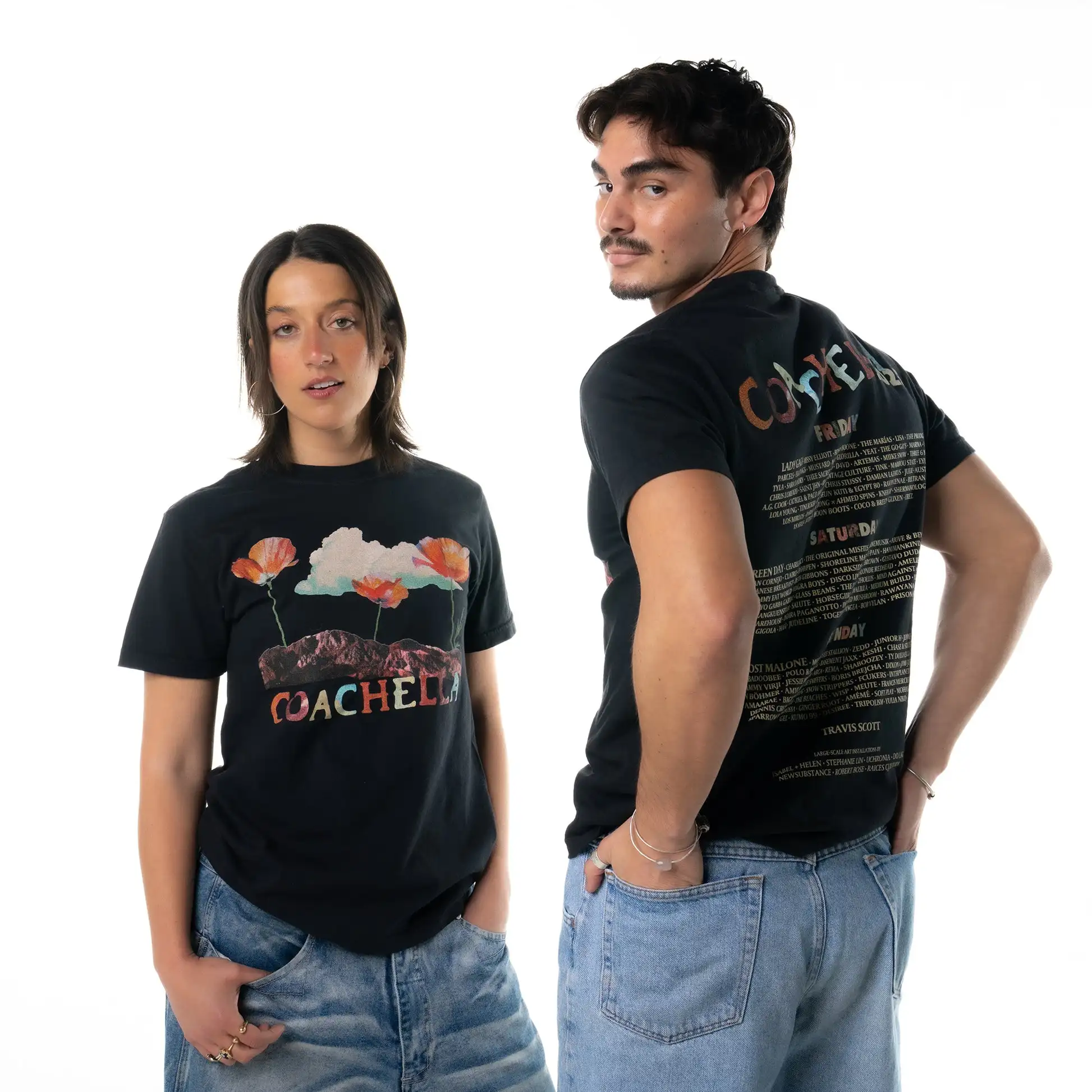 

NEW!!! Hip-top Coachella 2025 Xgalx with Ufo Unisex Reprint T-Shirt Men's T-Shirt Black Casual Crew Neck Cotton Tee Orvesized