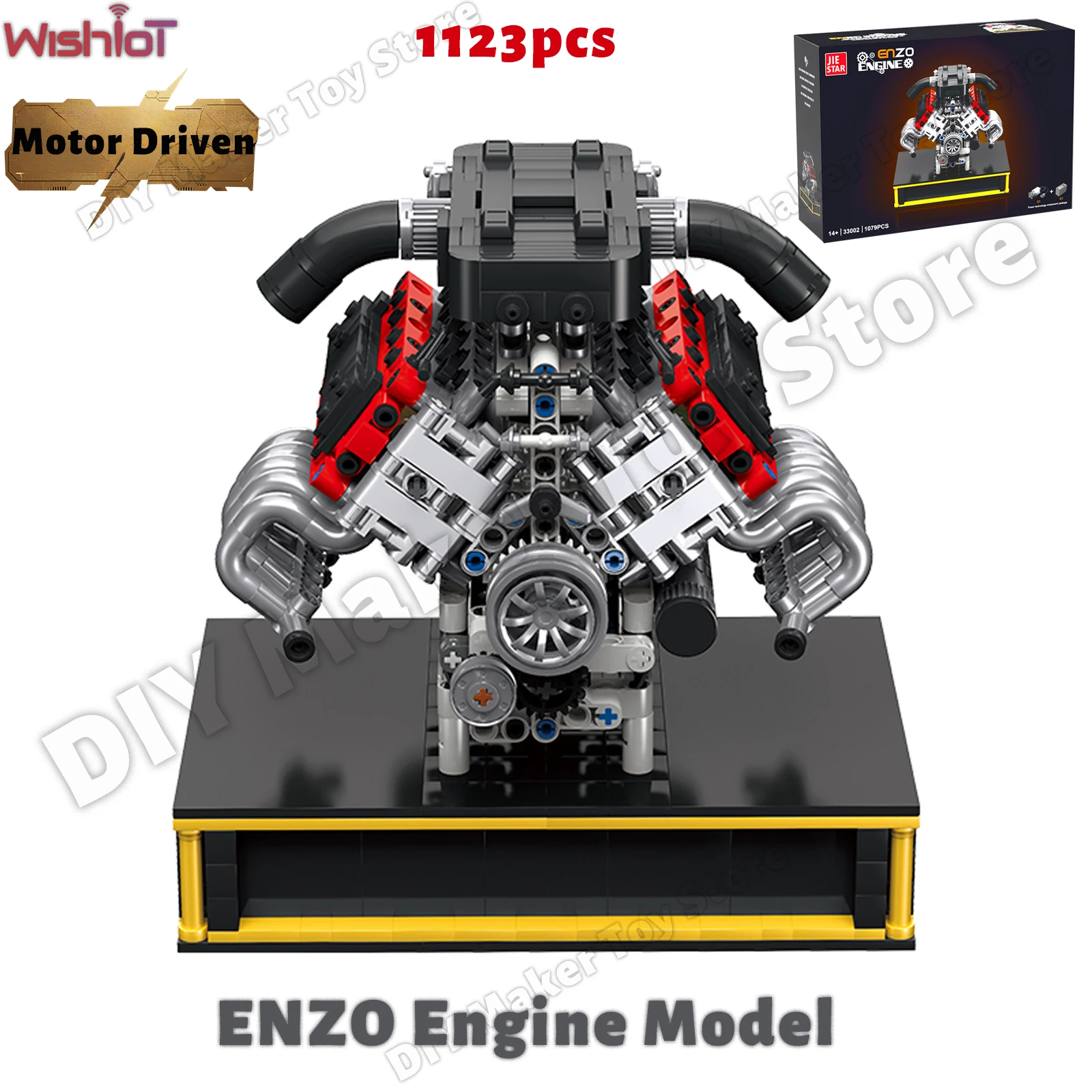 

1179 шт. ENZO двигатель строительные блоки моделирование классический суперкар модель двигателя силовой двигатель с приводом детская сборная игрушка подарок на день рождения