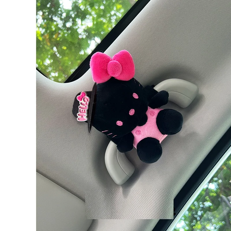 الكرتون مرحبا كيتي سقف السيارة مسند الذراع يغطي لينة سانريو kawaii سقف السيارة غطاء مقبض السيارات الداخلية اكسسوارات السيارات الداخلية هدية #1