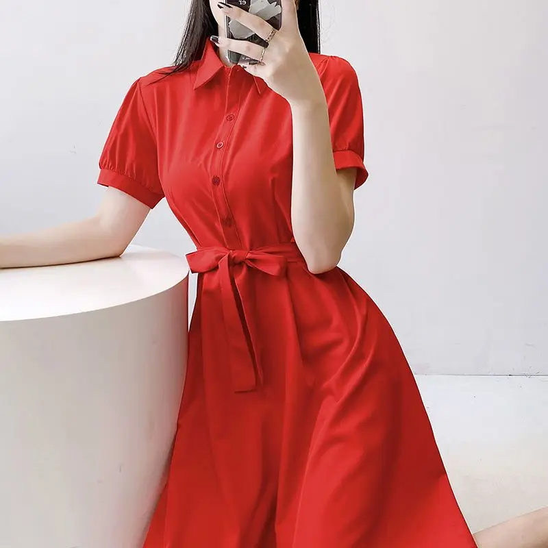 

Summer Graceful Tops Solid Color Fashion Turn-down Collar Simple Comfortable Versatile Selling Women's Clothing Versatile
