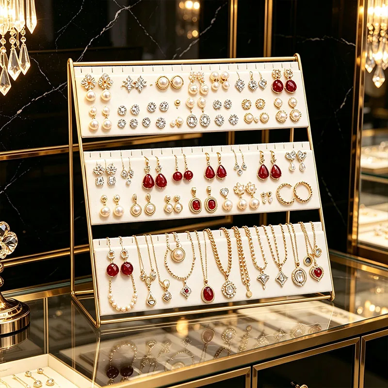 Necklace display rack iron detachable gold jewelry rack packing display props wholesale stall jewelry display rack