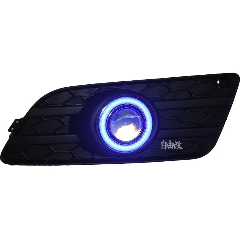 Eosuns Innovative Cob Angel Eye Led Daytime Running Light Drl + Halo Fog Light + Projector Lens for Mitsubishi Lancer Ex 2013-14