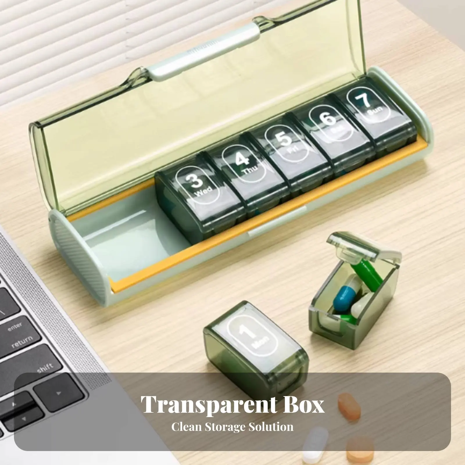 

Еженедельный органайзер для таблеток, портативный контейнер для хранения лекарств, компактный дизайн для пожилых людей, для ежедневного использования