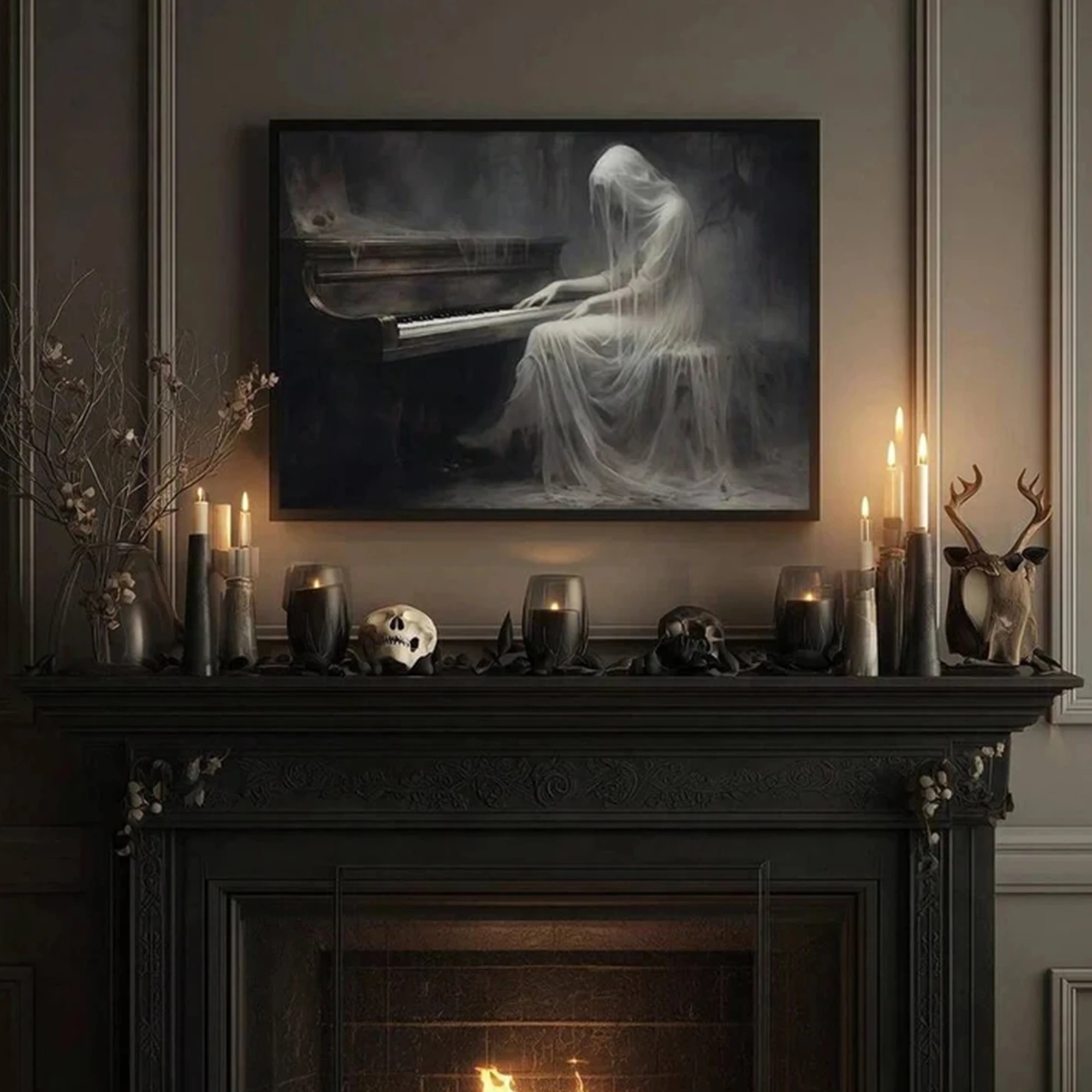 Modern Gothic Dark Piano Queen - Home Decor Gothic ulasan dan harga
