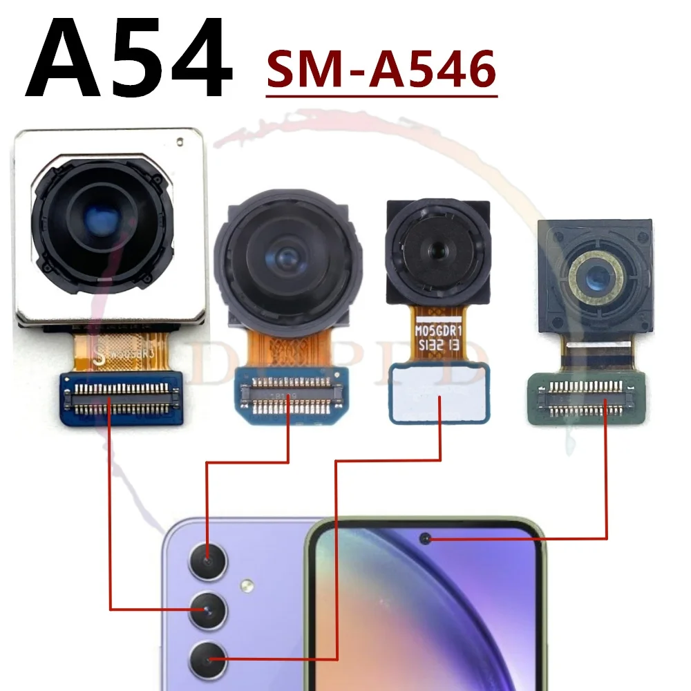 Ensemble complet de caméra principale face arrière et avant, câble flexible pour Samsung Galaxy A24 A34 A54 A245 A346 A546