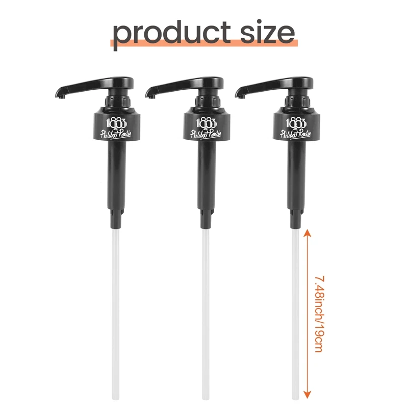 مضخة شراب للقهوة ، موزع سائل أسود لشراب مونين ، منكهات مخاريط الثلج وأكثر من ذلك ، 5 حزمة