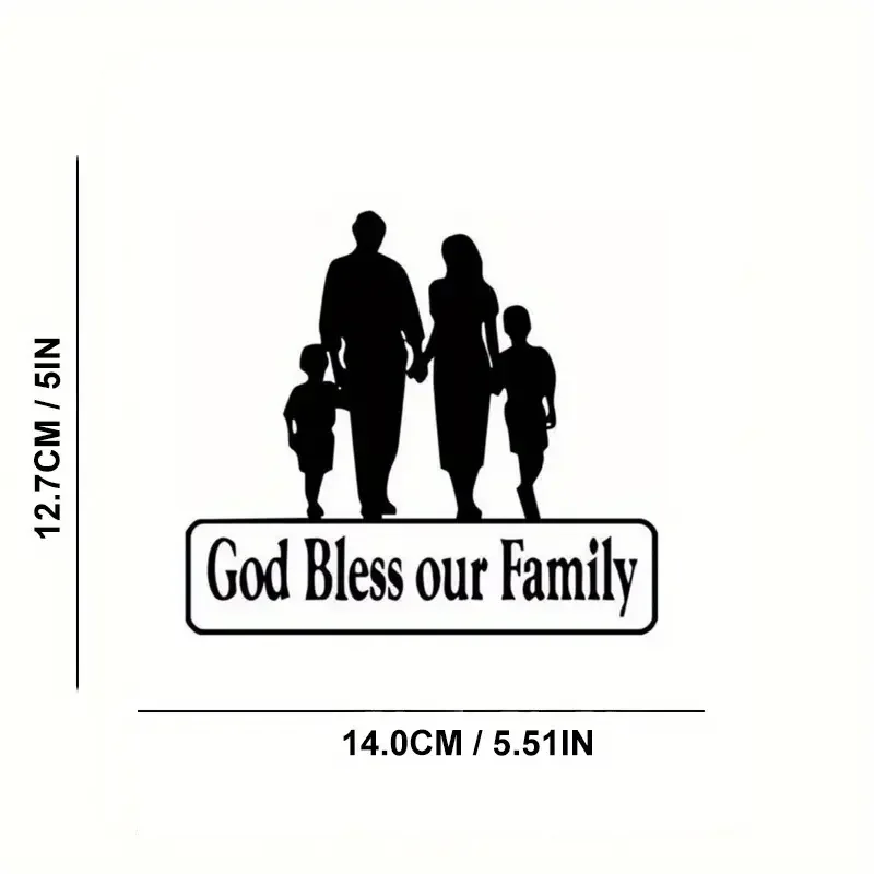 God Bless Our Family Car Sticker For Laptop Bottle Truck Phone Motorcycle Van SUV Vehicle Paint Window Wall Cup Fishing Boat Ska