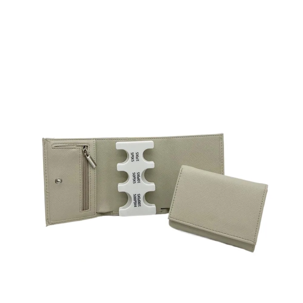Portable Tri-fold Coin Purse Zipper Bag with Buckle 2-In-1 Coin Clip Organizer Large Capacity Anti Loss Credit Cards Holder