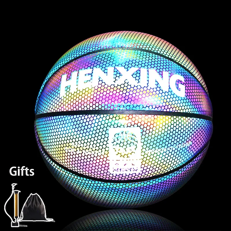 

Green Holographic Reflective Basketball Size 7 for Youth Adults Glowing Luminous Basketball Street Cool Outdoor Indoor Balls