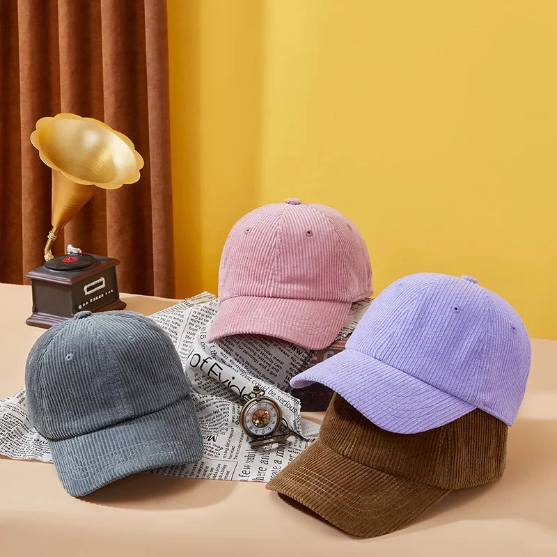 Corduroy Cotton Plain Baseball Caps Wholesale Custom Blank Dad Hat 6 Panel Corduroy Sports Caps Unisex Adjustable Unstructured
