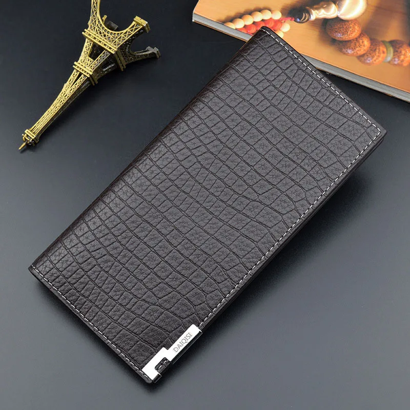 Men Wallets PU Leather Zipper Purse Man Slim Card Horders Quality Male Long Section Multi-card Wallet Coin Pocket Purse