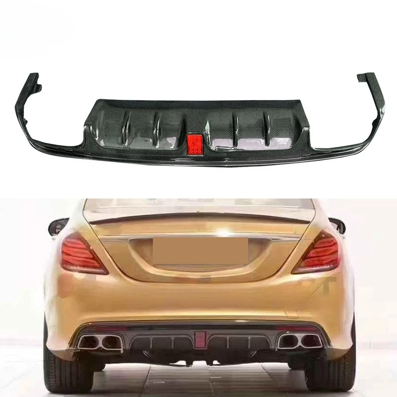 

Suitable For Mercedes-Benz S-Class W222 Carbon Fiber With Lamp Rear Lip BS Diffuser Rear Bumper Tail Lip Modified Surround