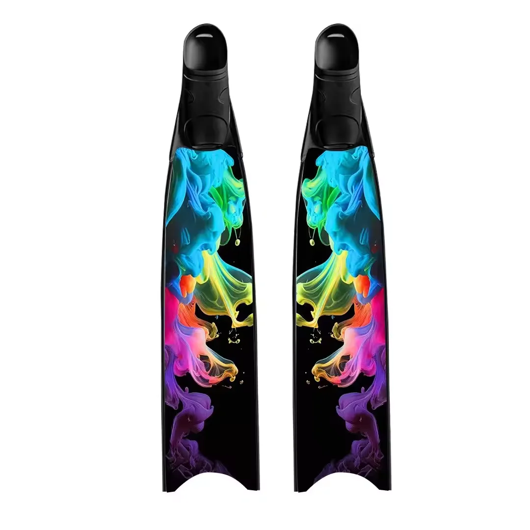 Fiberglass Swim Fins Long Blade, Premium Coated Construction, Diving Snorkeling Spearfishing Equipment for Unisex Use