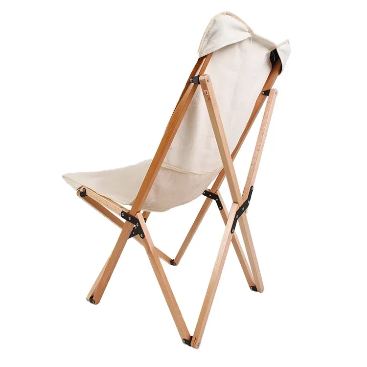 Solid Sillas Playa Stool Event Folding Camping Portable Wood Sandy Beach Folding Chairs With Backrest