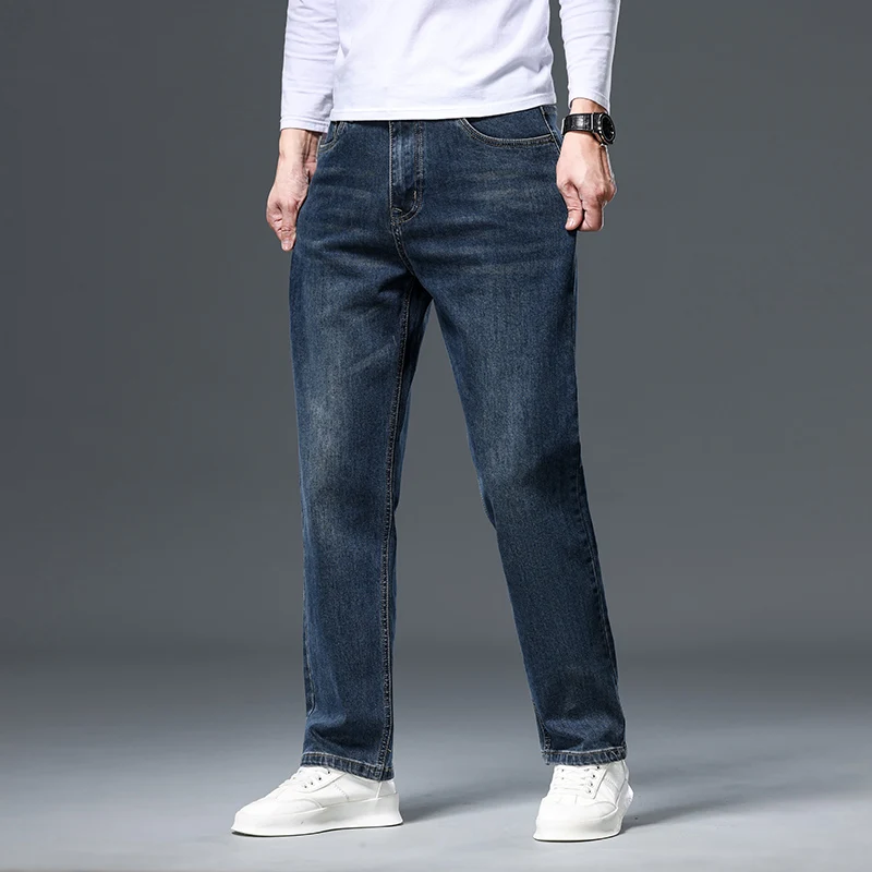 Herenjeans Lente Herfst Rechte pijpen Relaxte pasvorm Stretch Casual Formeel Zakelijk Comfortabel Veelzijdig Trending Elegant Stijlvol