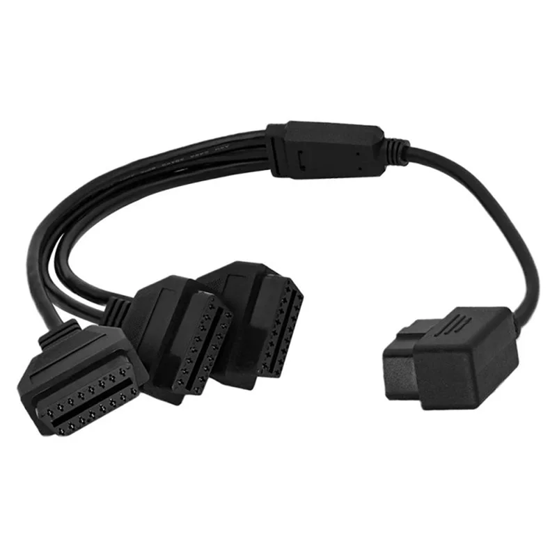 

Удлинительный диагностический кабель OBD2, 16-контактный разъем (мужской) на 3 разъема (женские), адаптер OBDII для автомобильного диагностического инструмента, разветвитель-сканер