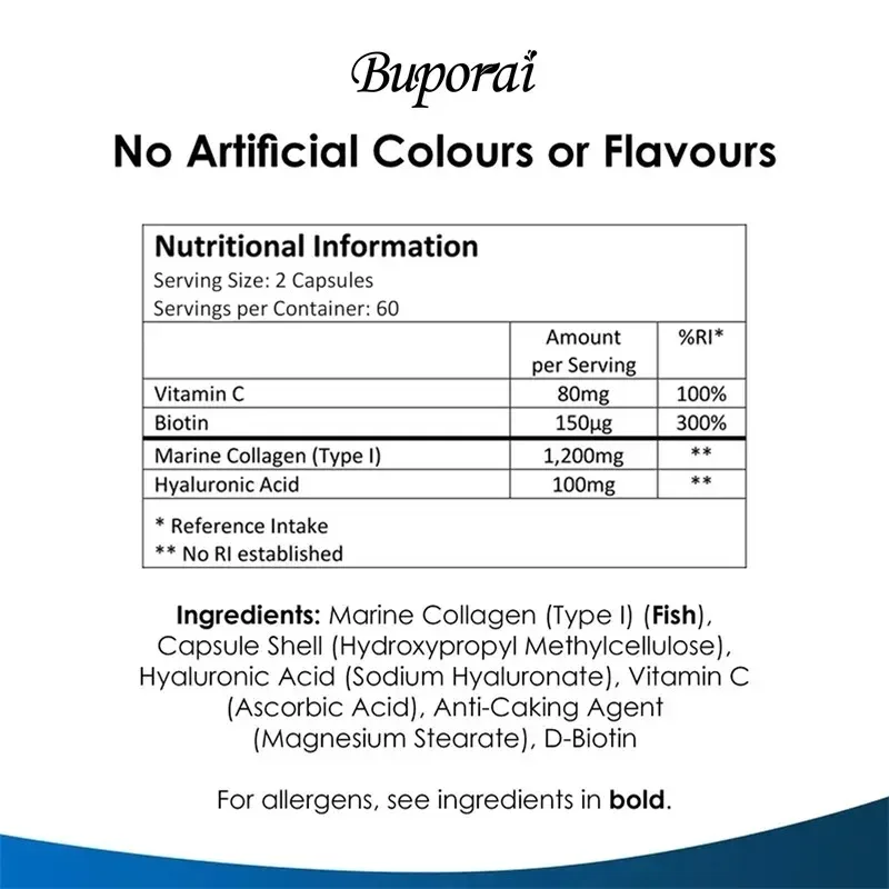 Collagen High Strength Complex - Enhance Immunity, Promotes Healthy Hair, Nails and Skin, Boosts Energy Levels, Non-GMO