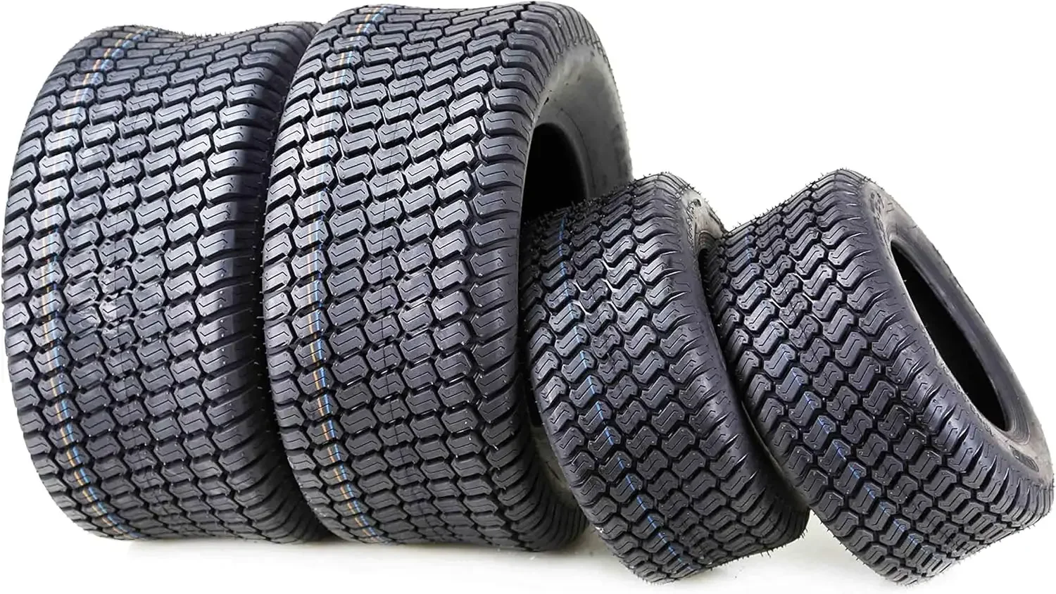 4 Pack 15x6-6 & 18x9.5-8 Ride Lawn Mower Turf Tires 4 PR Heavy Non-Directional Tires Set of Two Max Load Tire Lawn Accessory