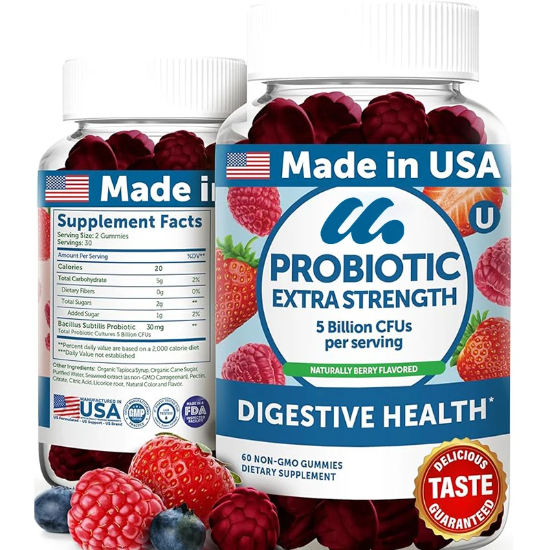 

Probiotic gummies promote digestive health -5 billion colony units delicious proprietary formula - chewable probiotic gummies