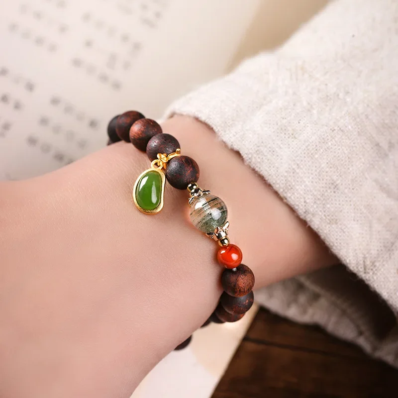 

Health true fragrance female bracelet bracelet string charm luxury green ghost south red accessories Buddha beads rosary bangle