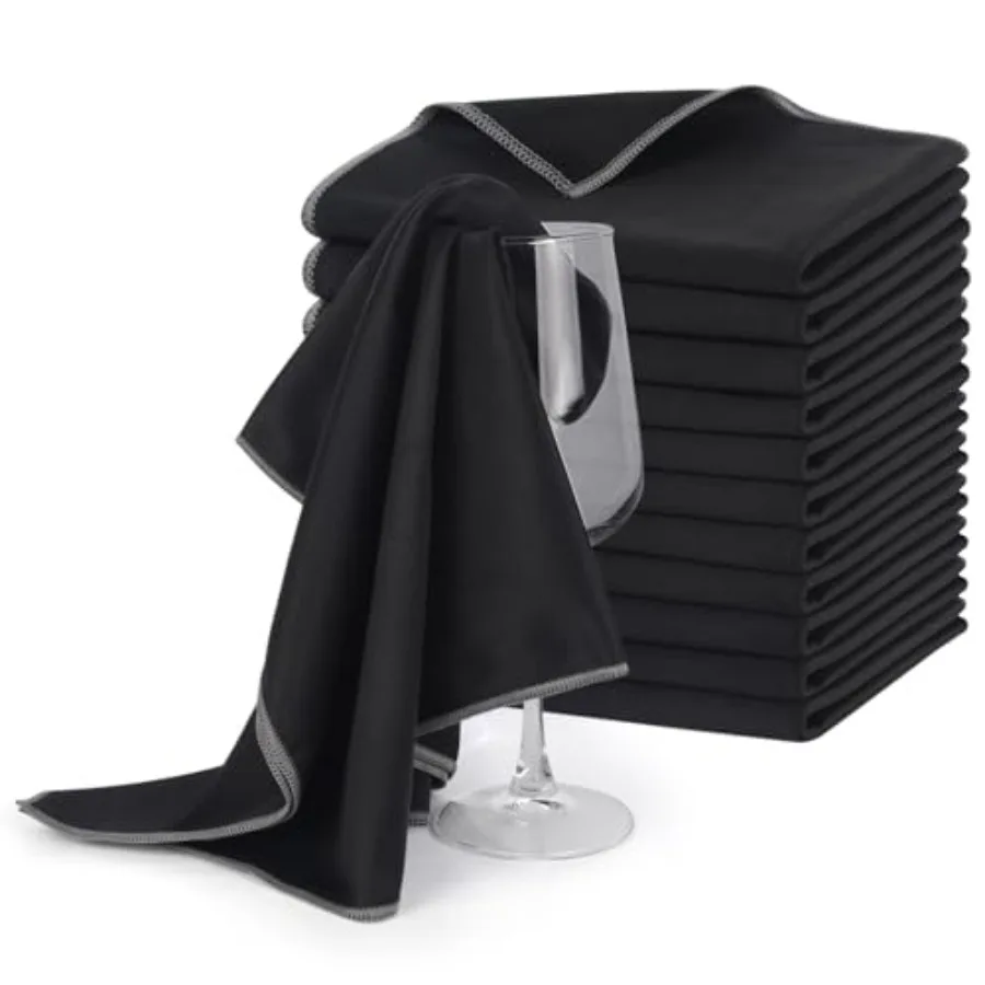 

Microfiber Glass Polishing Cloths Large Size Thick Lintless Drying Towels for Wine Glasses Stemware Dishes Stainless Appliances