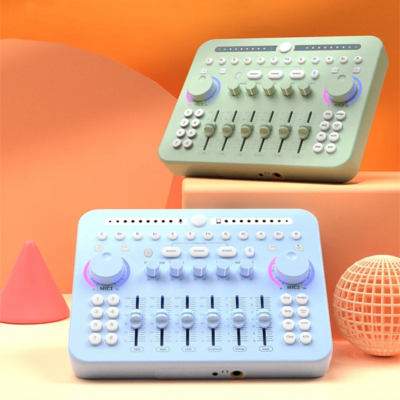 Hot Sale Professional Recording Studio Sound Cards Live Stream USB Sound Card Live Broadcast Audio Mixer With Mic