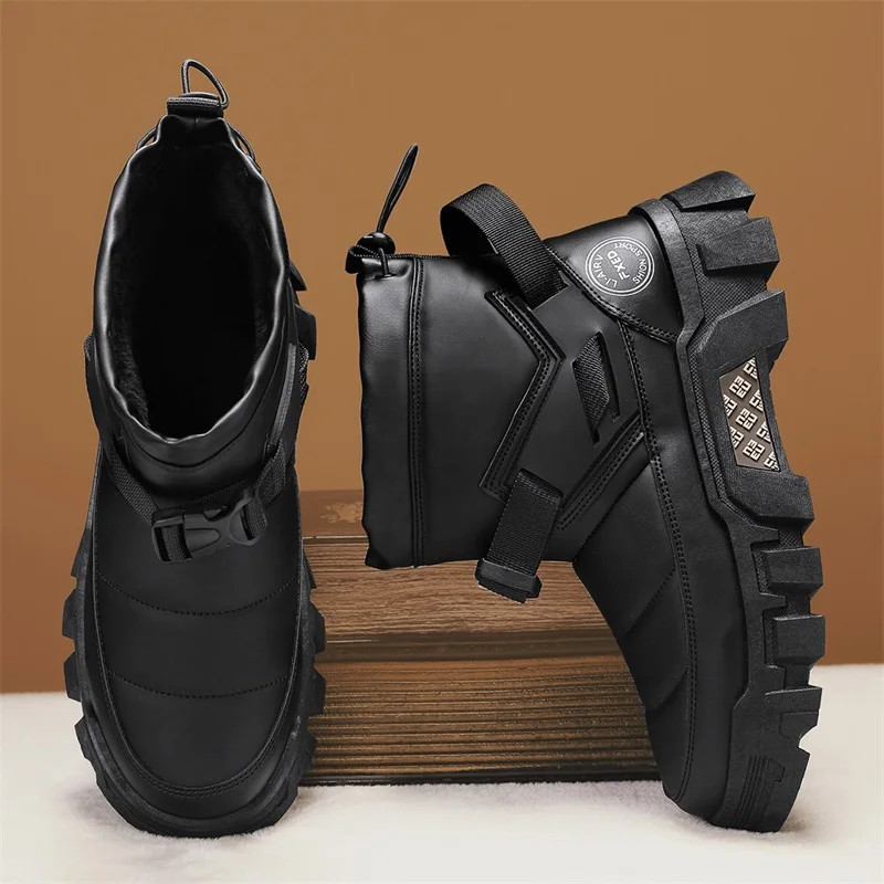 الرجال الشتاء سميكة حذاء الثلج عالي الرقبة دافئ المضادة للانزلاق الراحة الفراء اصطف الأحذية في الهواء الطلق الشتاء أحذية للرجال حذاء كاجوال بوتاس الفقرة Hombre #5