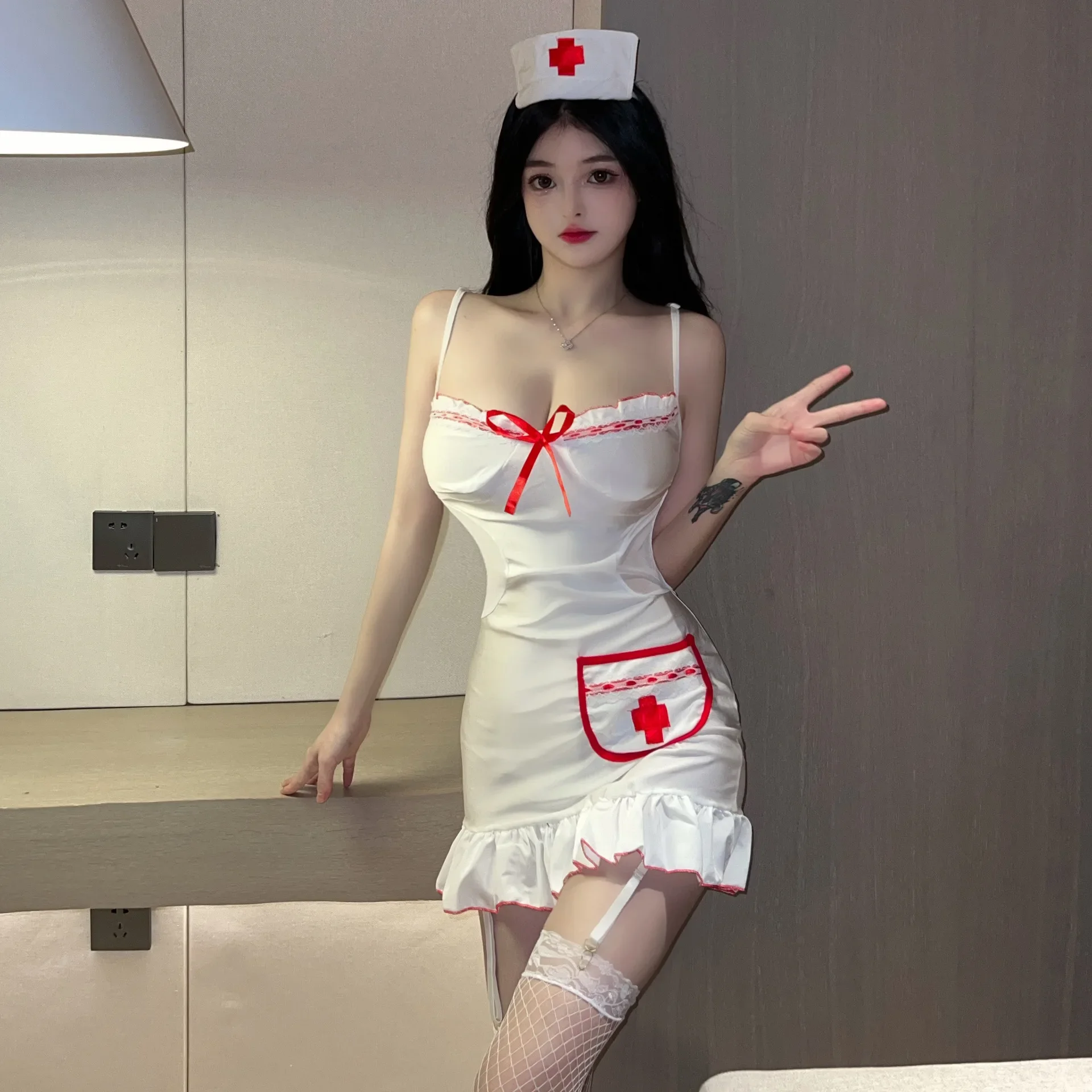 Hot Sexy Lingerie Cosplay Nurse Costumes Exotic Roleplay Uniform Erotic Clothes Stockings Women Cosplay Dress Exotic Apparel