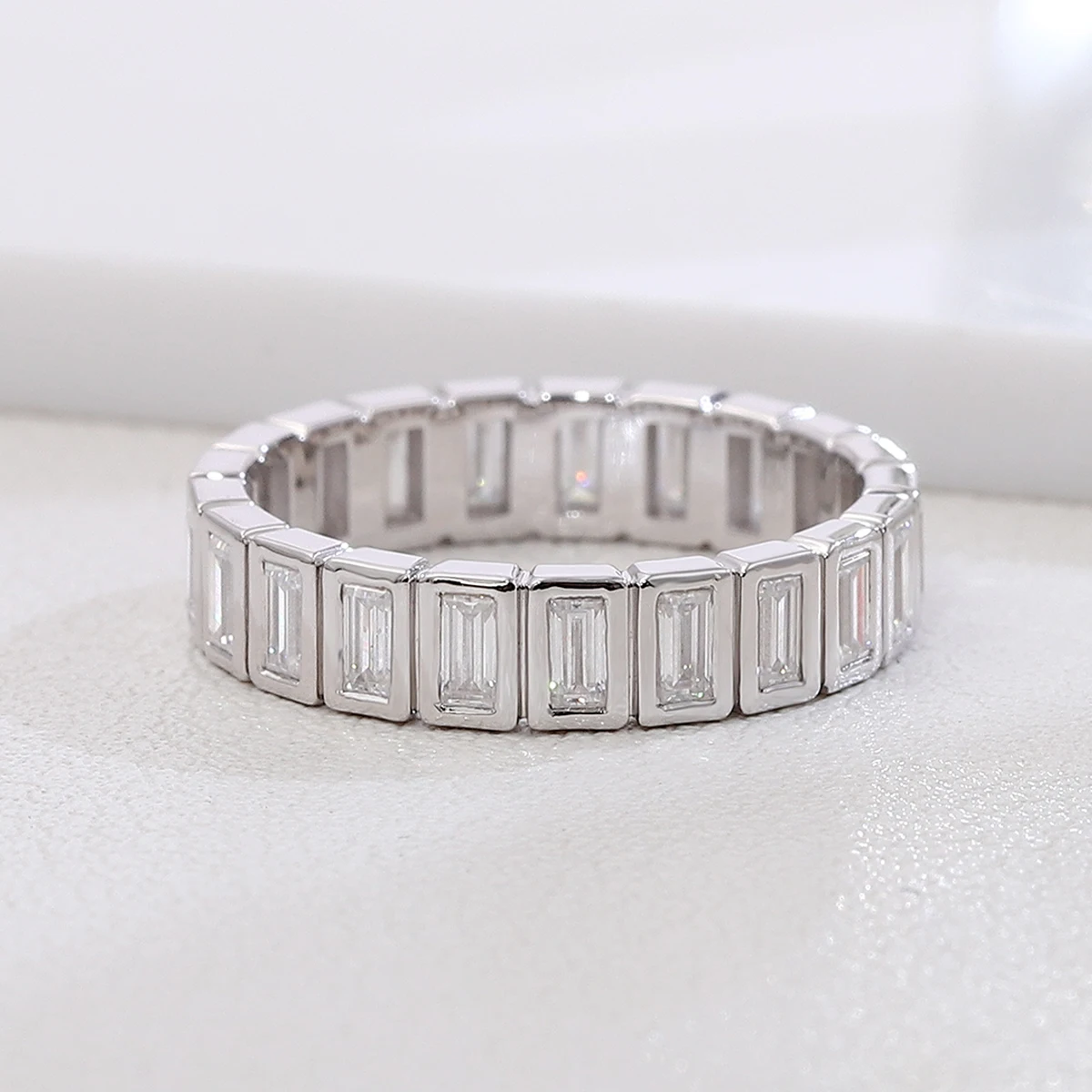 

Кольцо Provence Eternal, полное кольцо, золото 9 карат 10 карат, багетная огранка, лабораторный бриллиант, повседневное обручальное кольцо, ювелирные украшения для женщин и девочек, подарки