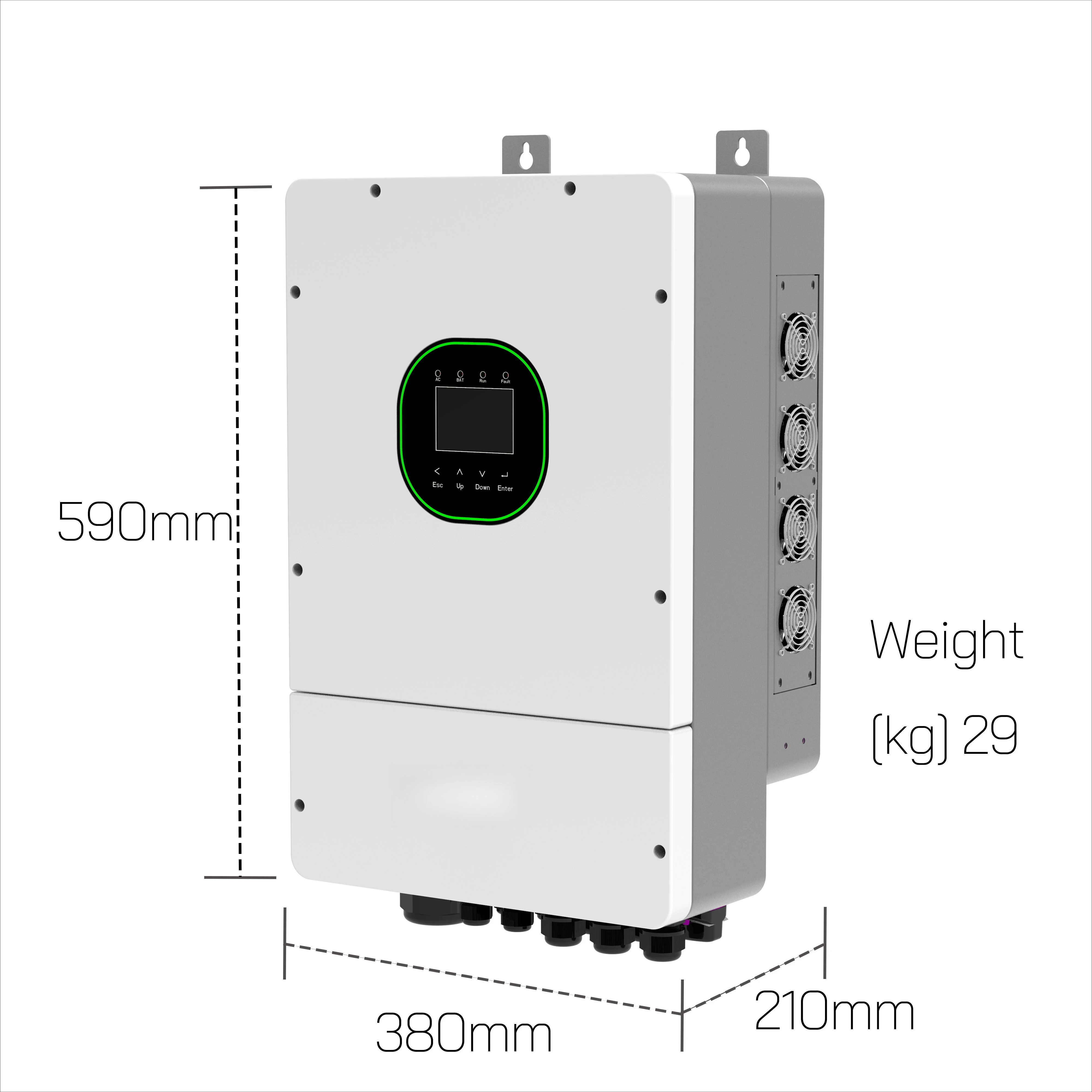 H2 10KW Low Voltage Best Hybrid Solar Inverter 48V 240A IP65 97.6 Percent Efficiency LiFePO4 Lead Acid Battery Parallel