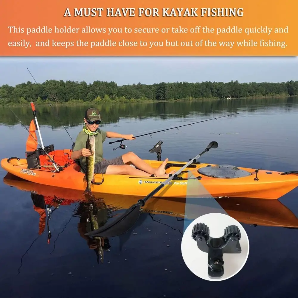 2/4pcs Black Kayak Paddle Stand Holder Fast Holding Easy To Install Canoe Paddle Holder Durable Adjustable