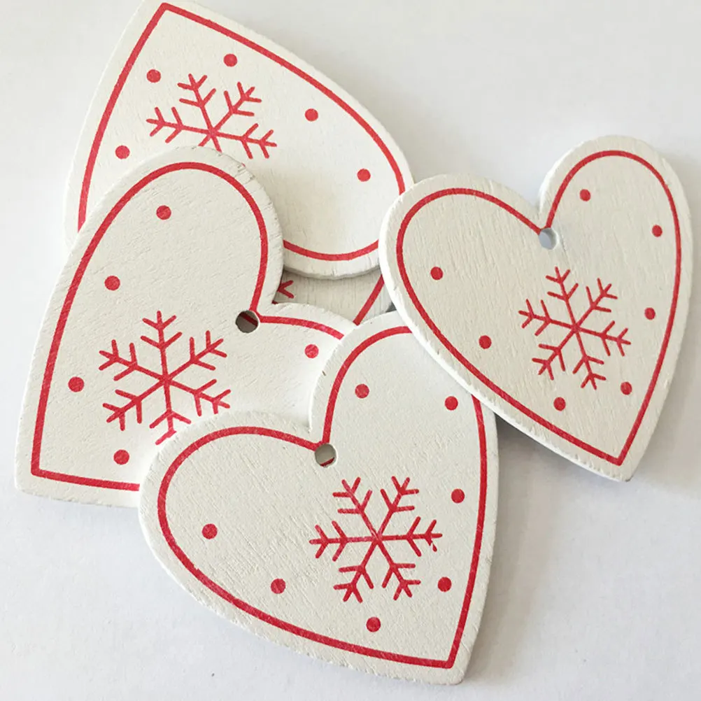 

50Pcs Christmas Decorative Ornament Wood Slices Pendant Wooden Hanging Classic Shapes for Tree Fireplace Garden