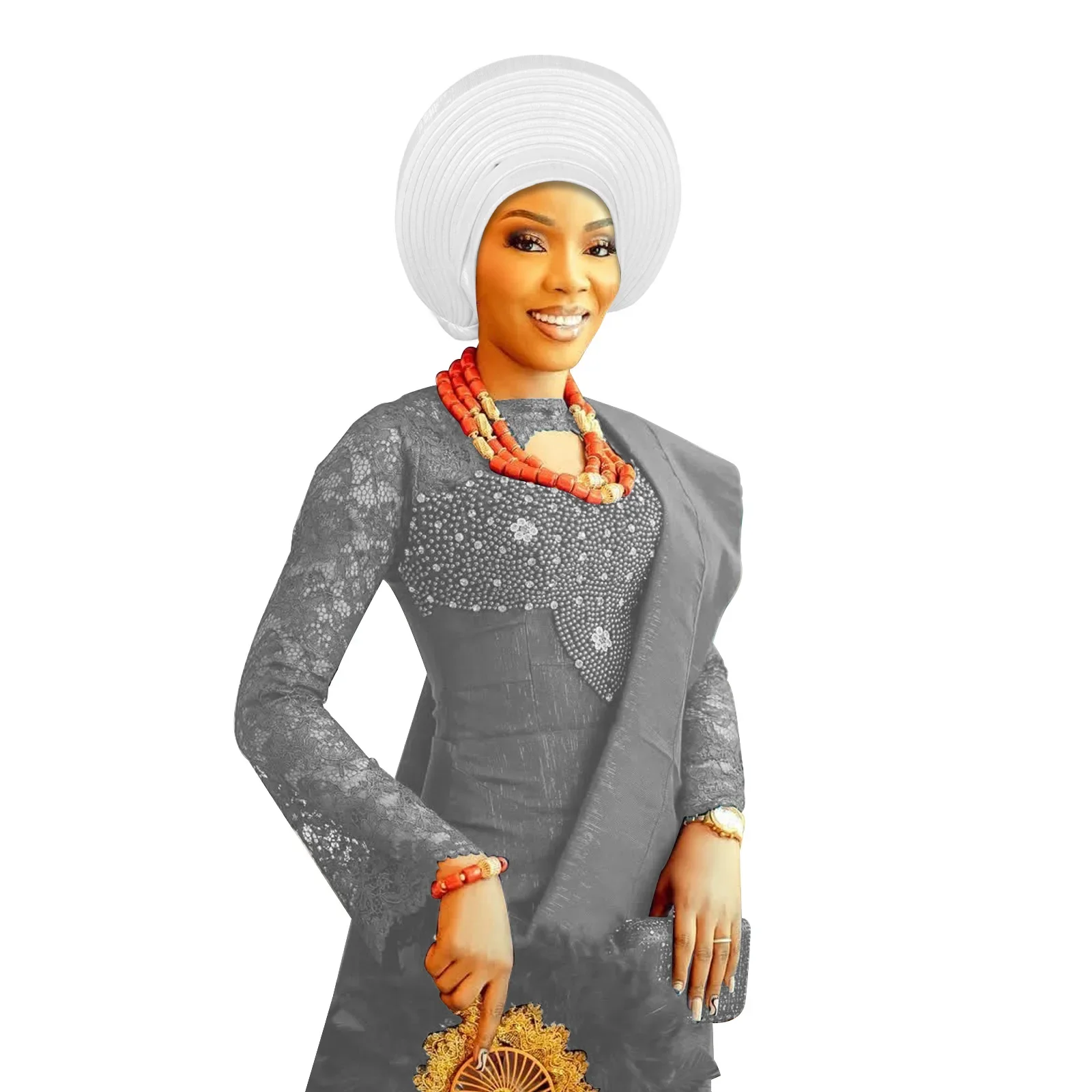 بريق ربطة الرأس Gele النيجيري الأفريقي قبعة Alread صنع السيارات Gele لحفل زفاف النساء الحجاب بونيه مسلم الحجاب رئيس التفاف