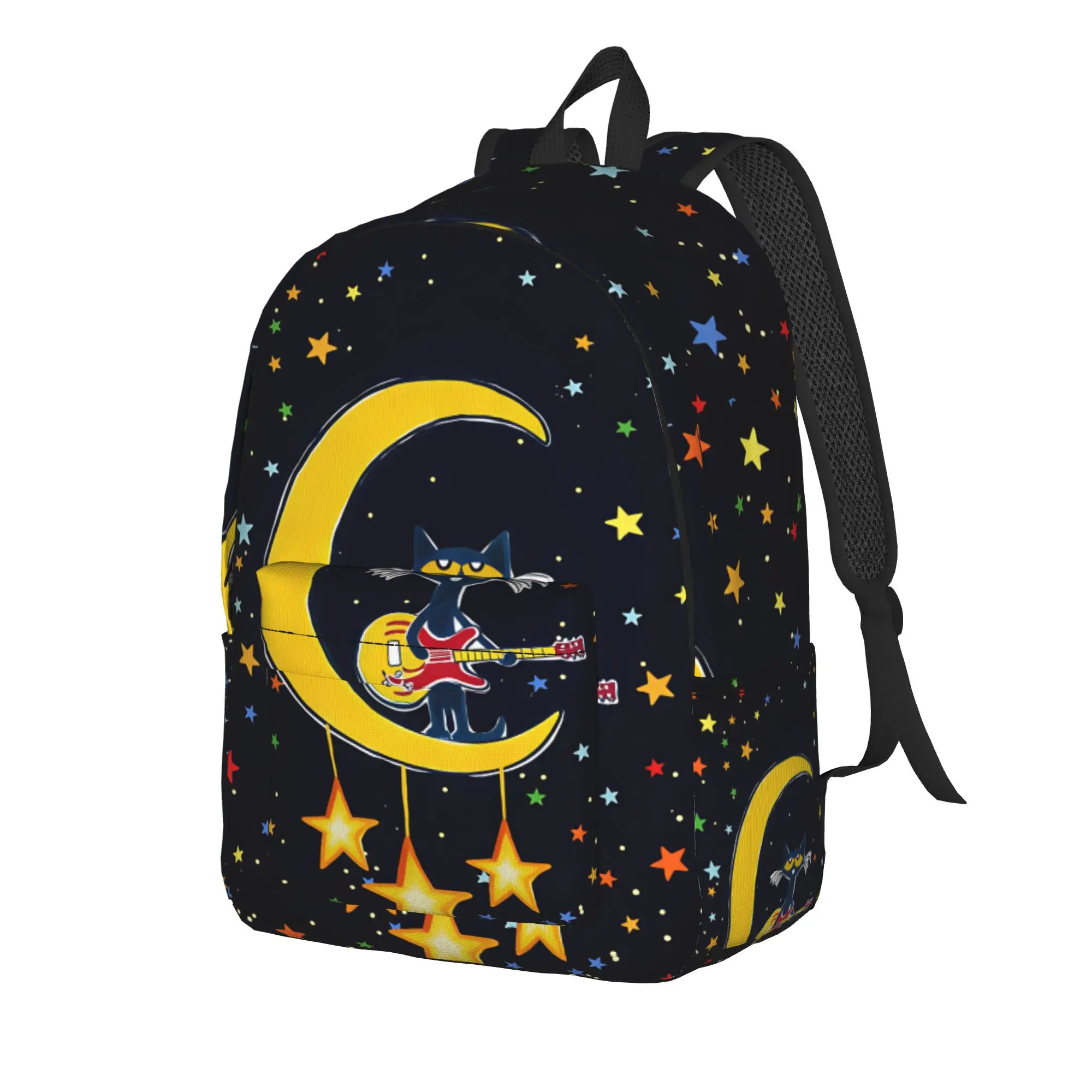 Pete The Cat Stars Comic Backpack  Travel Backpacks Student Cute High School Bags Designer Soft Rucksack