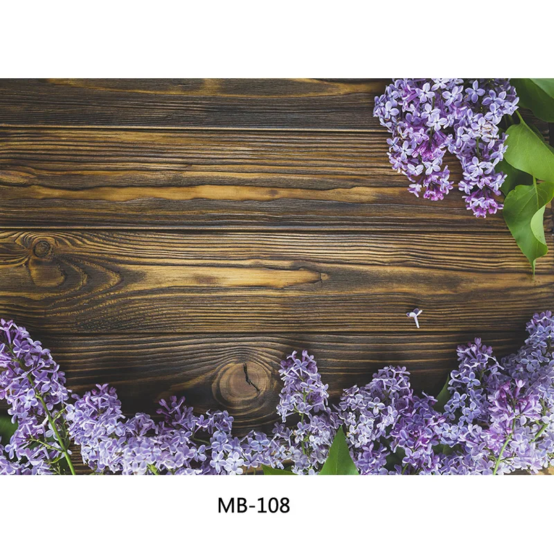 SHENGYONGBAO Spring Flower Wood Board Photography Backdrops Photo Studio Props Wooden Floor Backgrounds MB-03