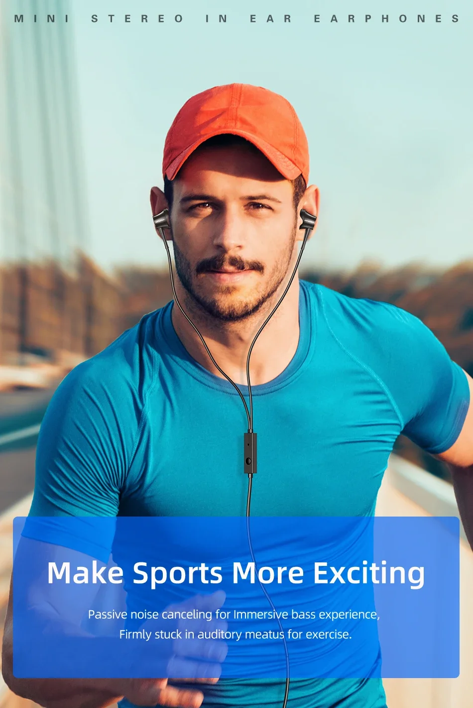 Awei PC-1 3.5 มม.หูฟังชนิดใส่ในหูแบบมีสายหูฟังกีฬาหูฟังพร้อมไมโครโฟนสําหรับโทรศัพท์สเตอริโอ Super BASS หูฟัง