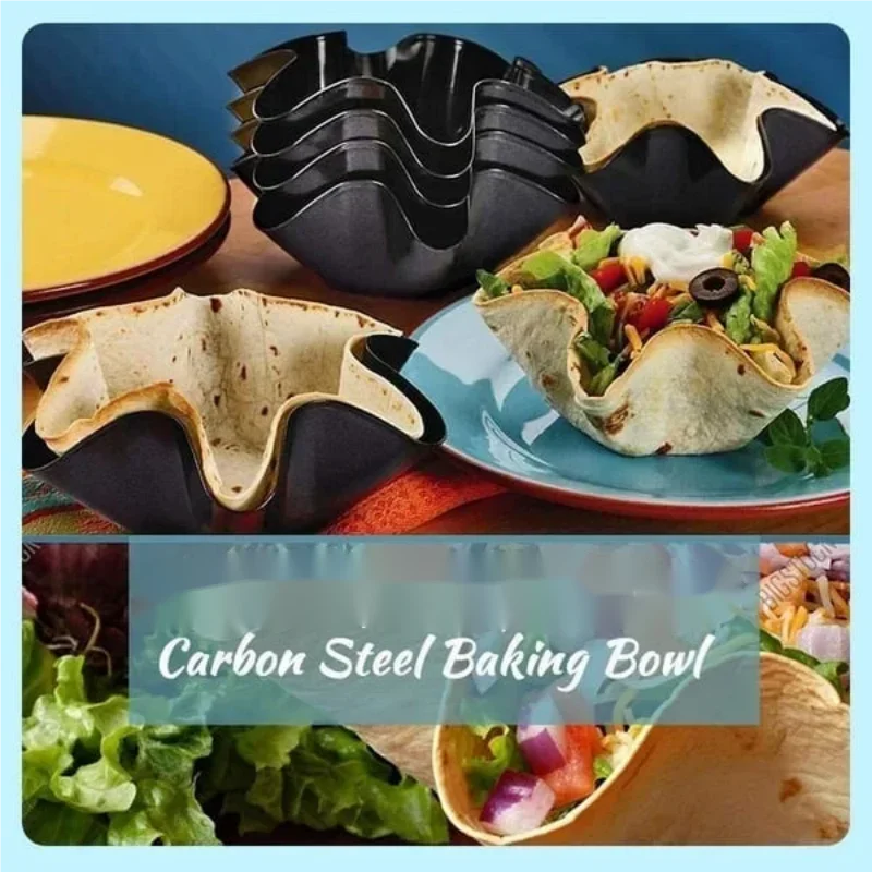 Petal Shape Carbon Steel Baking Bowl 6/8 Side Flower Nonstick Cake Mould High Temperature Resistant Salad Bowl Baking Molds