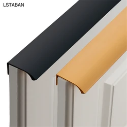 Gold Black Hidden Cabinet Handles Aluminum Alloy Long Kitchen Cupboard Pulls Drawer Handle Bedroom Door Furniture Handle Knobs