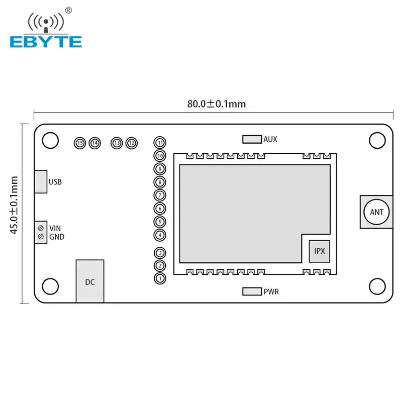 USB to TTL Test Board 30dBm 433MHz FEC IoT Wireless Transceiver Module EBYTE E22-400TBH-01 LoRa Test Kit