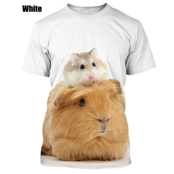 Divertente animale cavia stampa 3d estate uomo donna Streetwear o-collo t-shirt oversize Casual TShirt Trend moda abbigliamento Unisex