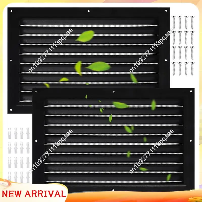 

N84R Metal Louver Vent Grille 8" X 12" 2 Pcs For Attic Shed Vents Gable Vents With Screen Mesh For Indoor Outdoor Garage