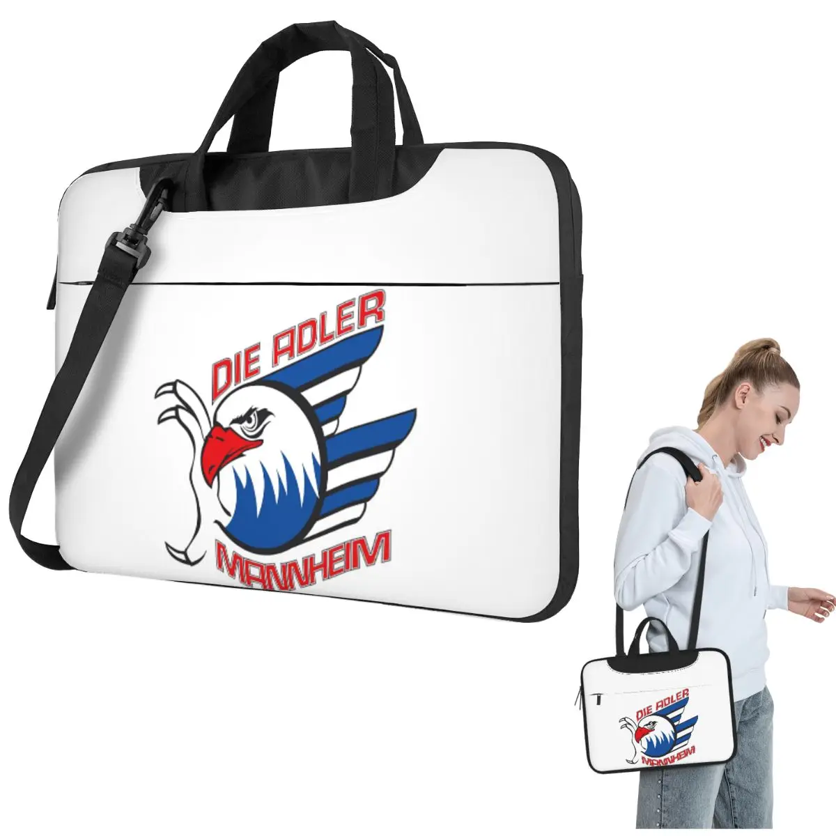 

Adler Mannheim Hockey Crossbody Laptop Bag Case Computer Bag 13 14 15.6 Inch Notebook Pouch for Macbook Pro