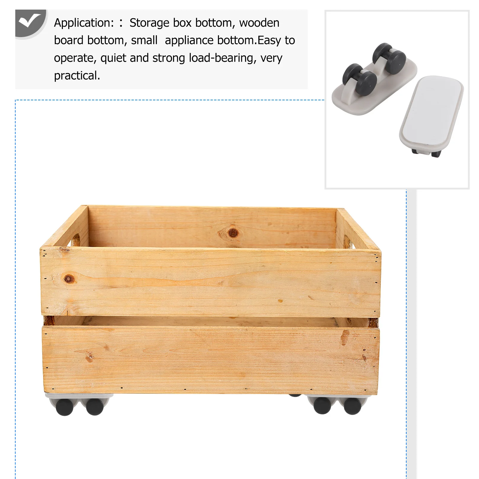 

8Pcs Mini Adhesive Wheels for Storage Box Self-Adhesive Furniture Casters Rollers Quiet Smooth Moving Easy Installation