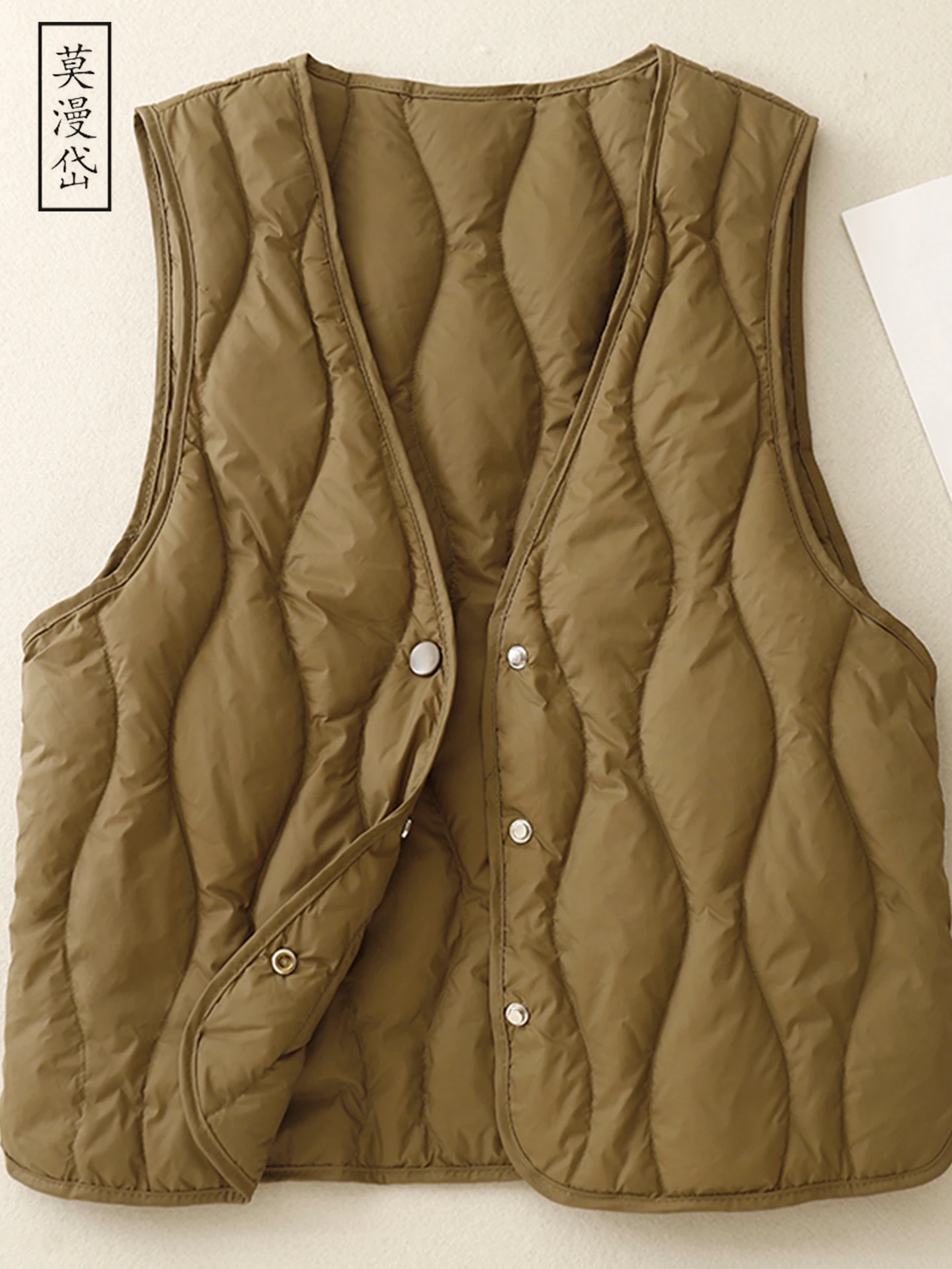 Gilet en coton léger pour femmes, ort Sle, automne-hiver 2026, nouveau gilet intérieur Faion v-ne, vêtements d'extérieur, haut Simple