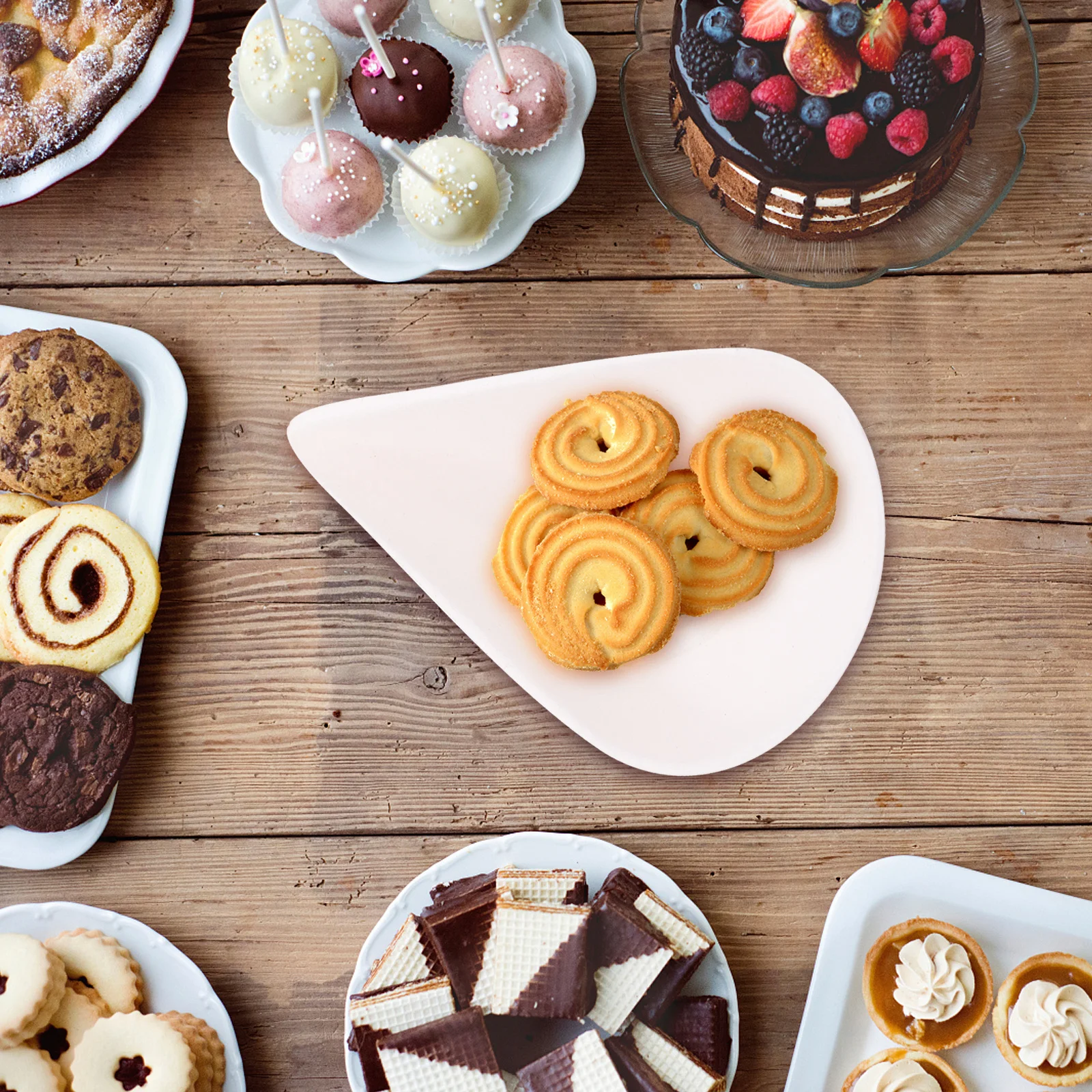 

50Pcs Eco-Friendly Degradable Dessert Plates High-Quality Material for Birthday Party Food Display Dessert Plates