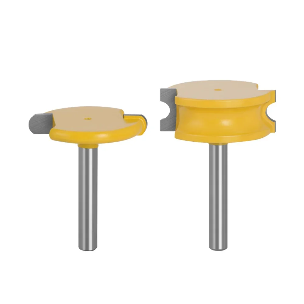 

2Pcs Round T Type Router Bit Set Joint Assemble Canoe Flute and Bead Router Bits Set Woodworking Milling Cutter for Wood Tools